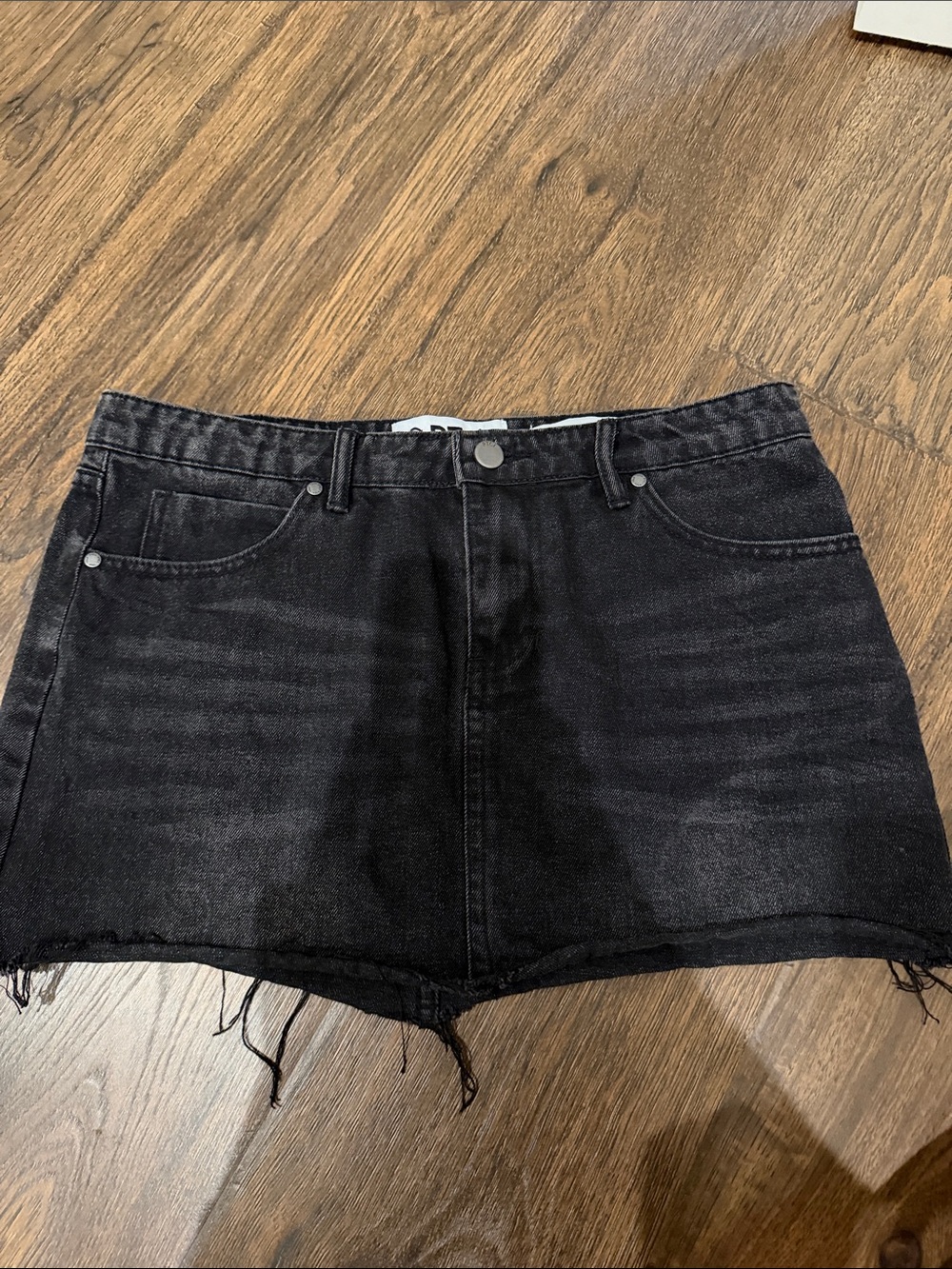 High-Waisted Black Denim Cutoff Shorts